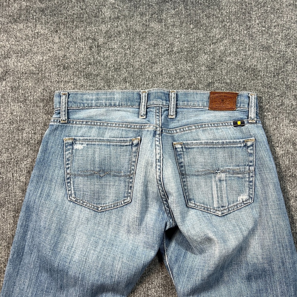 Lucky Brand Sienna Cigarette Straight Jeans Women 4/27 Blue Patchwork Distressed - Picture 14 of 15